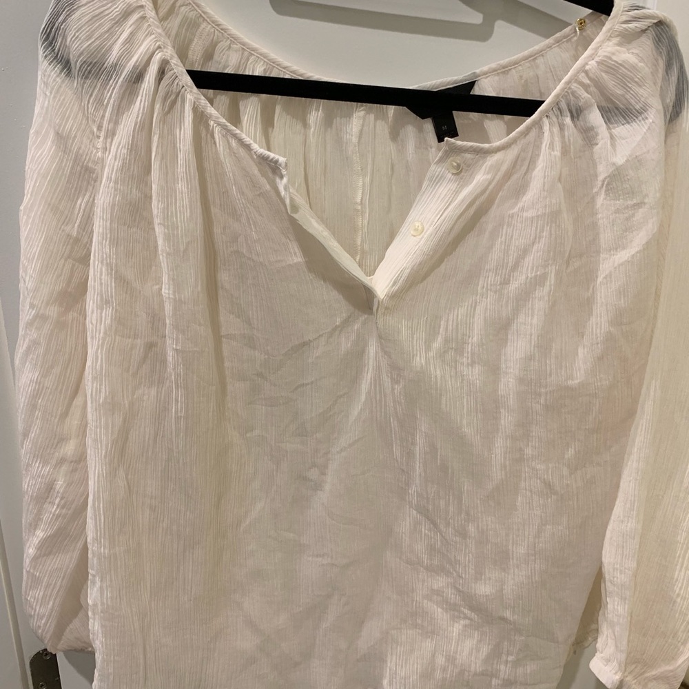 J Crew gauzy peasant blouse.